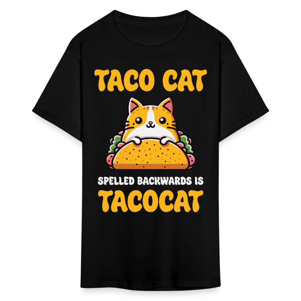 Cute Taco Cat Graphic Tee For Cat Lovers Funny Palindrome T-shirt - black