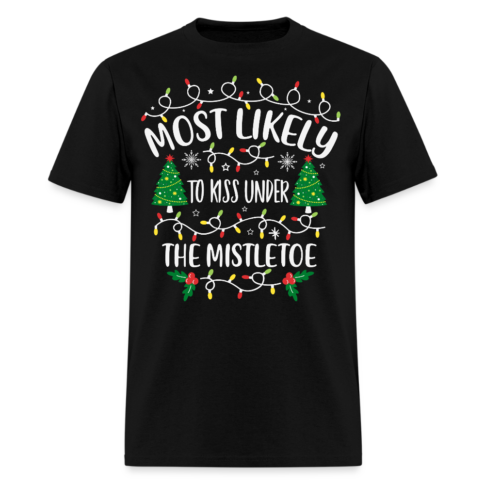 Christmas Mistletoe Kiss T-Shirt - black