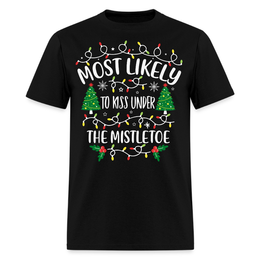 Christmas Mistletoe Kiss T-Shirt - black
