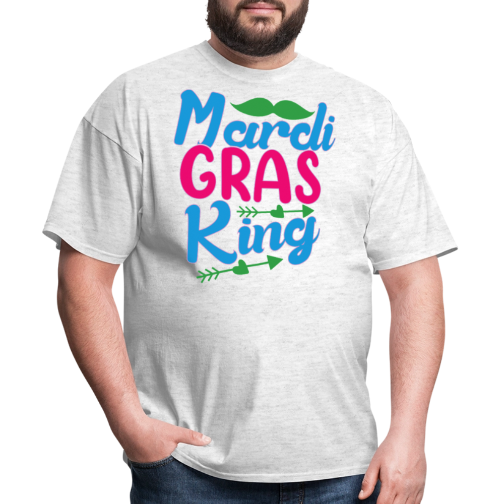 Mardi Gras King Shirt For Men Funny Mardi Gras Party T-shirt - light heather gray