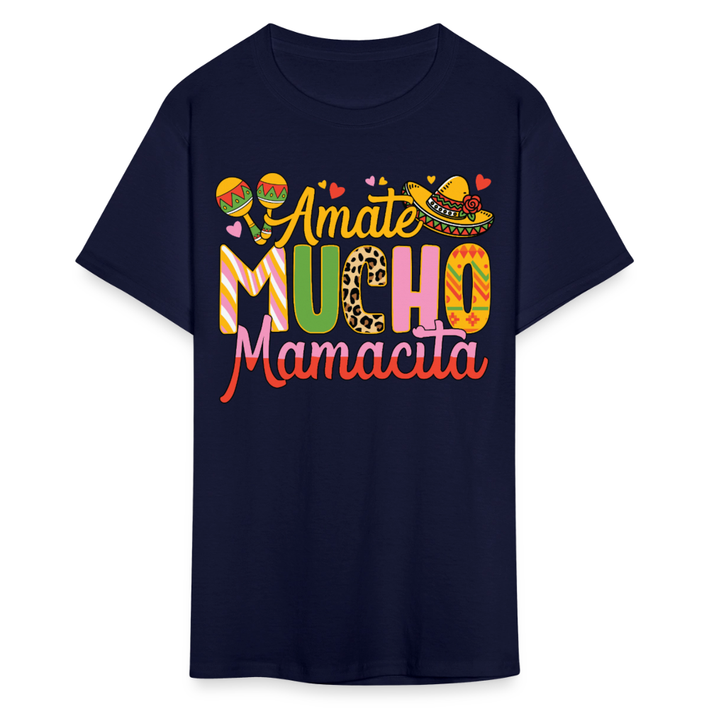 Women’s Mexican Culture Tee Ámate Mucho Mamacita T-shirt - navy