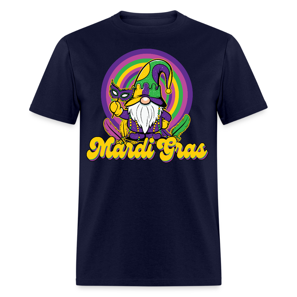 Fat Tuesday Parade Tee Mardi Gras Gnome T-shirt - navy