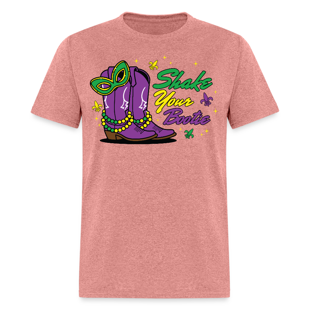 Shake Your Bootie Mardi Gras Tee Masquerade Party T-shirt - heather mauve