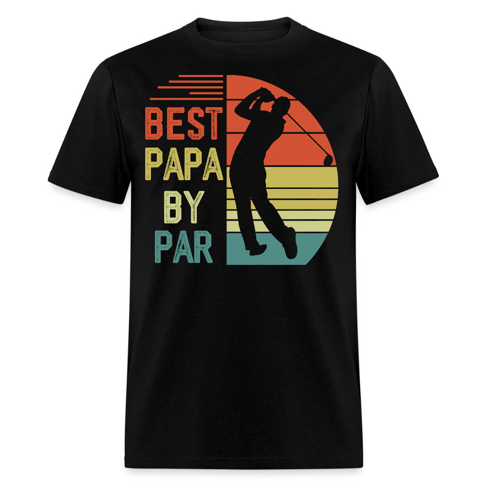 Best Papa By Par Unique Dad Golf T-shirt - black