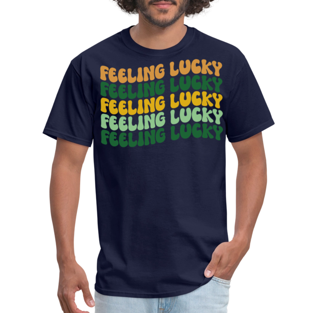 Retro Feeling lucky St Patrick’s Day T-shirt - navy