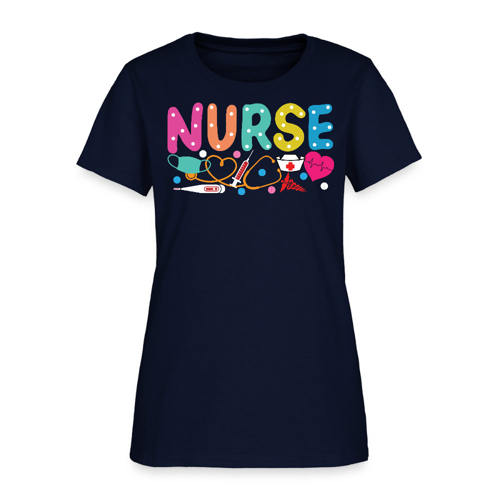 Colorful Nurse Life Cute Gift For Nurses T-Shirt - navy