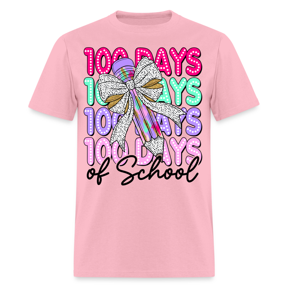 100 Days Of School Teacher Shirt Colorful Pencil Teacher Appreciation T-shirt - pink