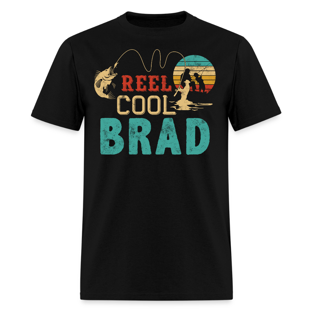 Vintage Reel Cool Brad Fishing T-shirt - black