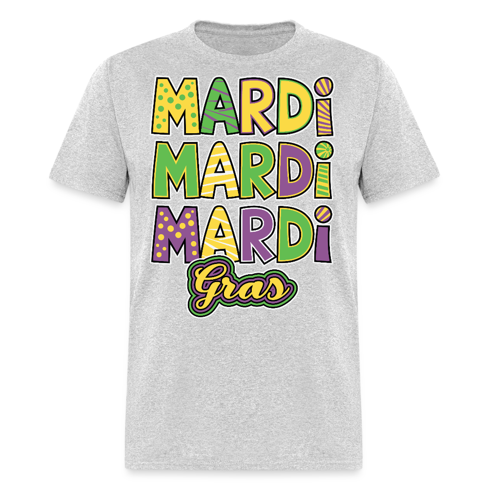 Mardi Gras Tee For Parade Colorful New Orleans Festival T-shirt - heather gray