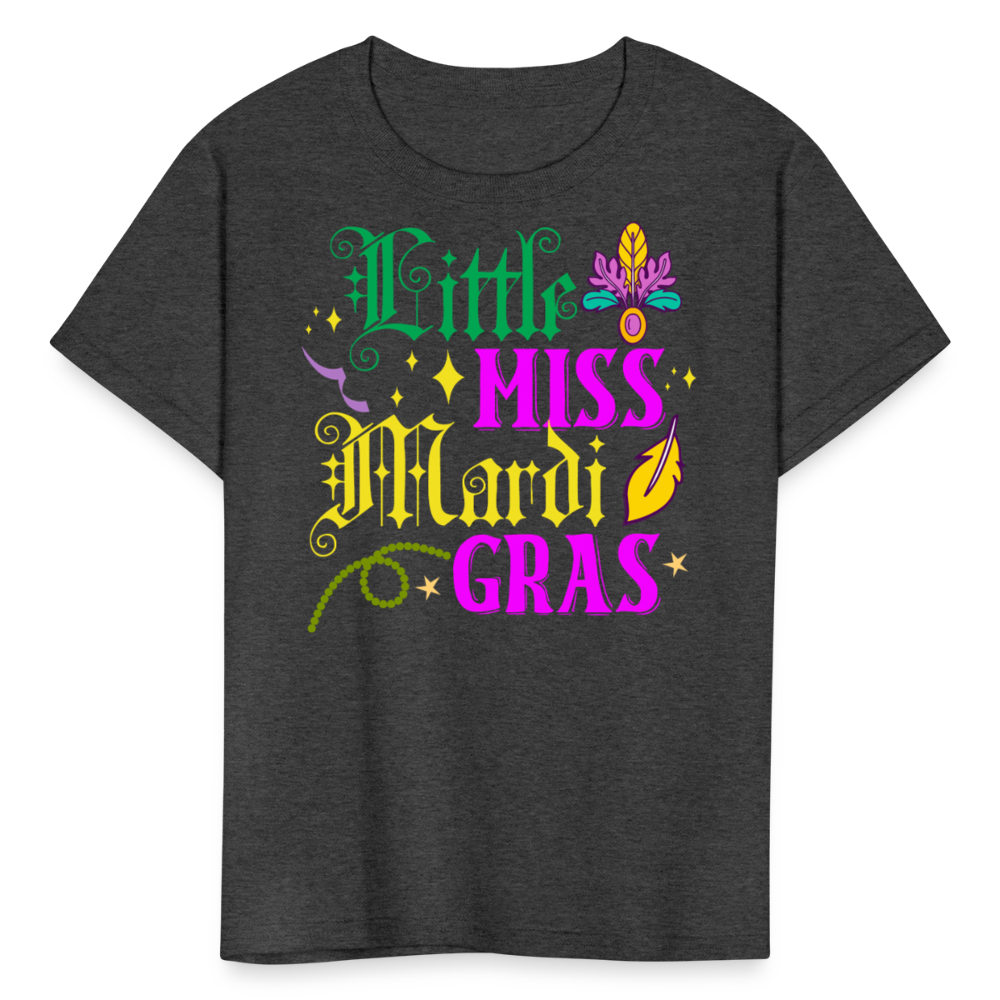 Little Miss Mardi Gras Toddler T-shirt - heather black