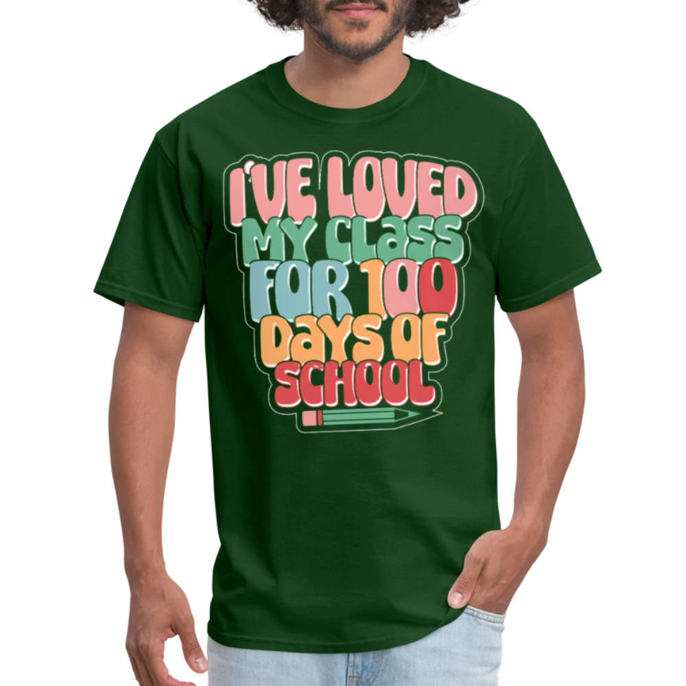 100 Days Of School Tee For Teachers 100 Days Of Learning Teacher T-shirt - forest green