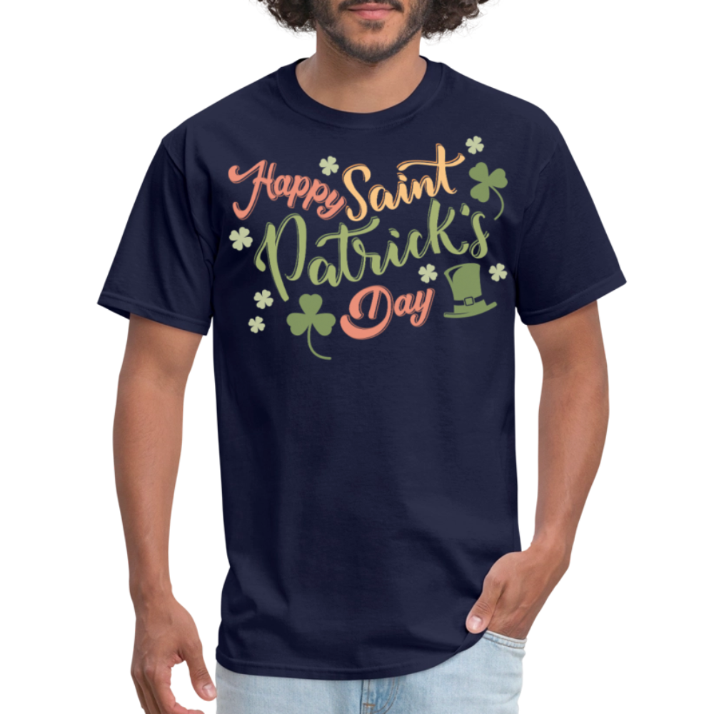 Lucky Clover Graphic Tee For St Paddy’s Irish Holiday Graphic T-shirt - navy