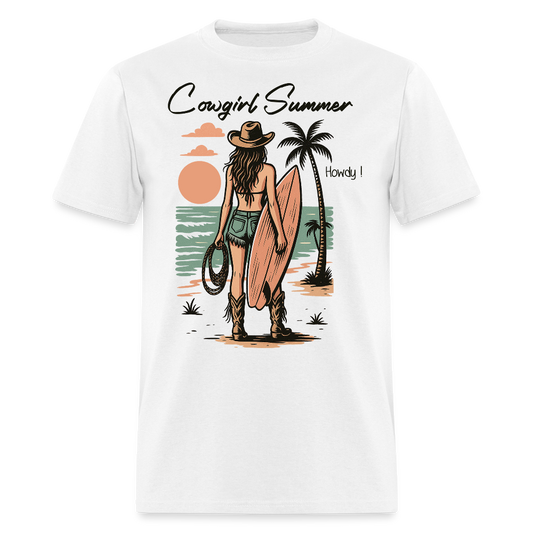 Cowgirl Summer Surf Style T-shirt - white