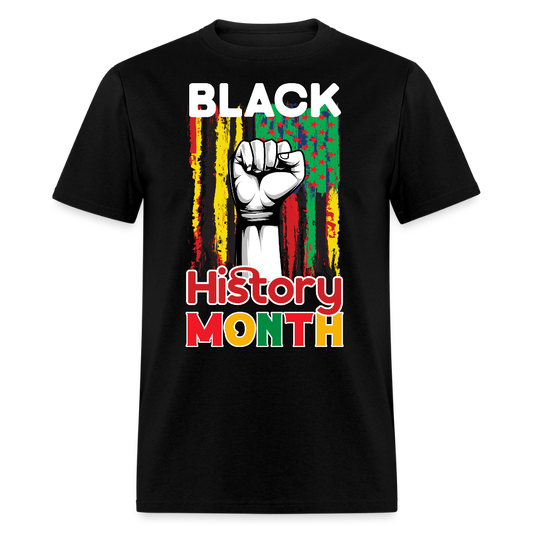 Juneteenth Pan-African Flag Tee Raised Fist Black History T-shirt - black