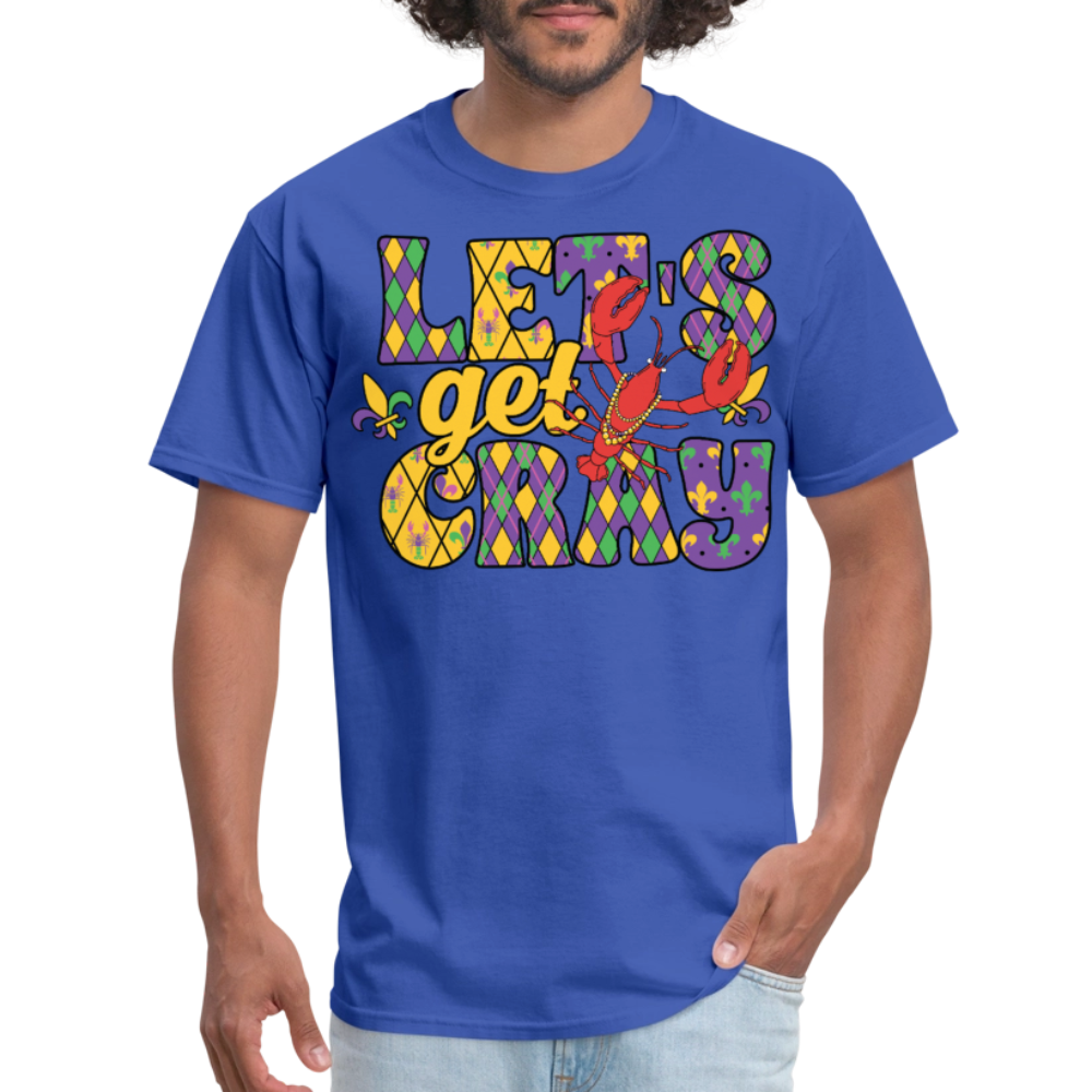 Let’s Get Cray Mardi Gras Crawfish Party T-Shirt - royal blue