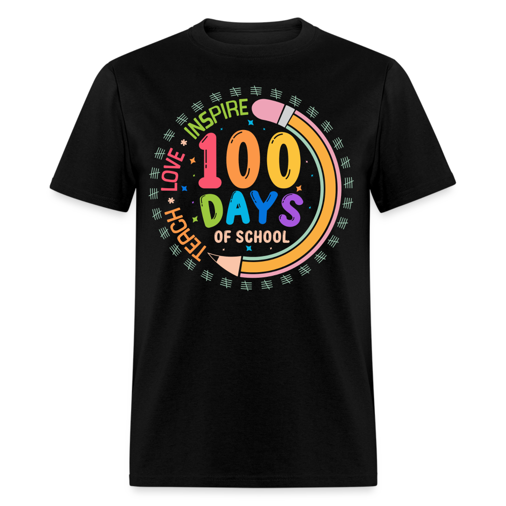 100th Days Of School Shirt For Teachers School Milestone Celebration T-shirt - black