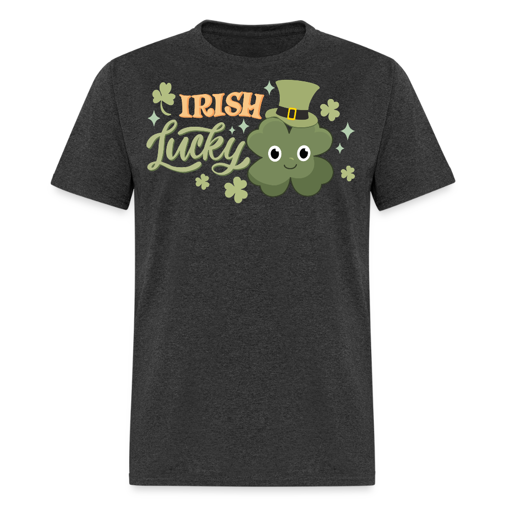 St Patrick’s Day Lucky Clover Irish Shamrock T-shirt - heather black