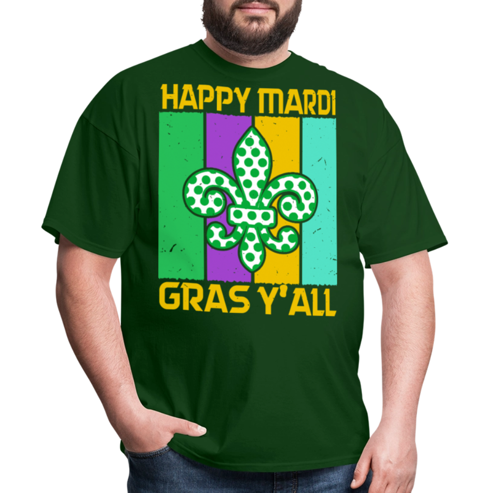 New Orleans Festival Tee Southern-style Mardi Gras Y’all T-shirt - forest green