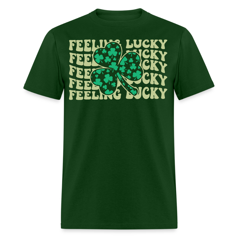 Feeling Lucky Irish Clover T-shirt - forest green