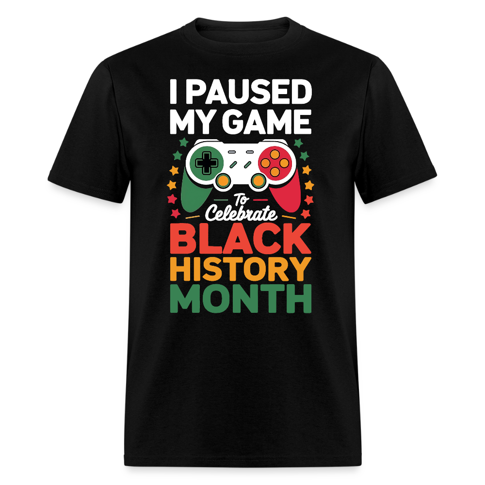 Retro Gamer Controller Tee Black History Month Gaming T-Shirt - black