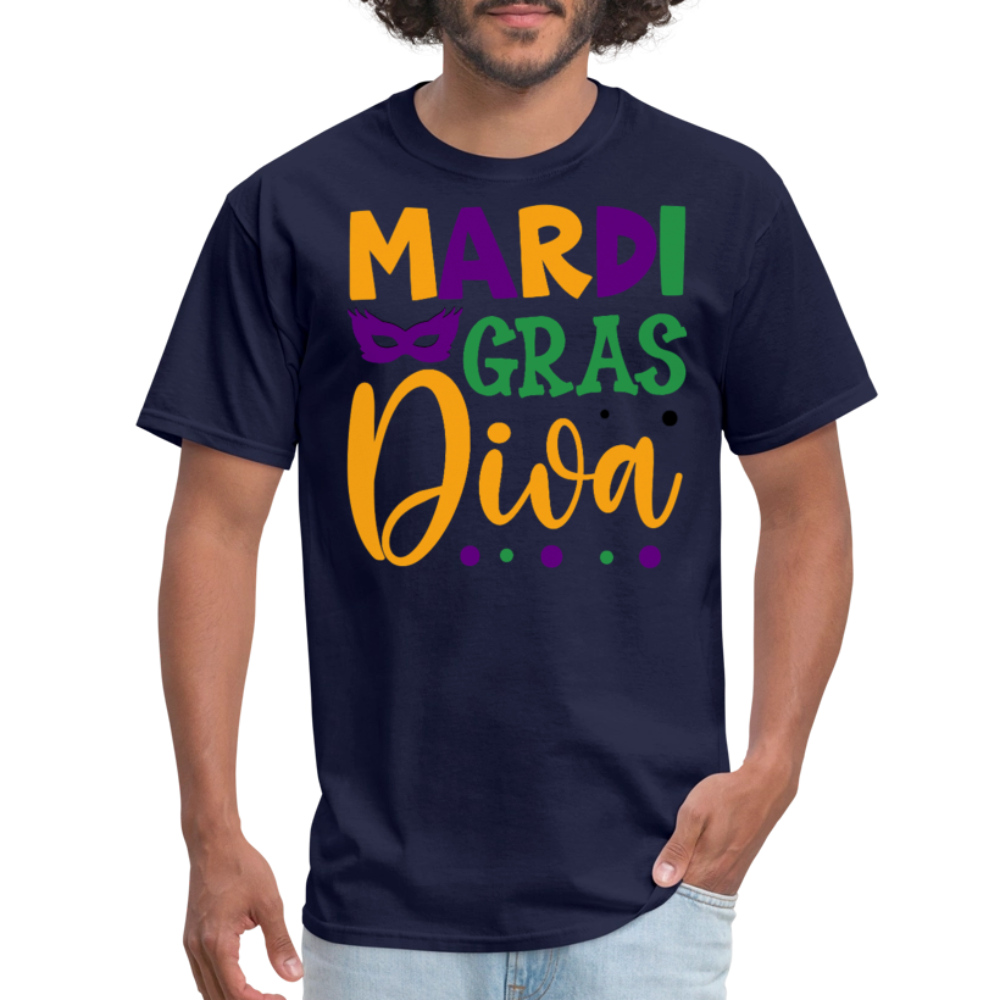 Stylish Mardi Gras Celebration Tee Mardi Gras Diva T-shirt - navy