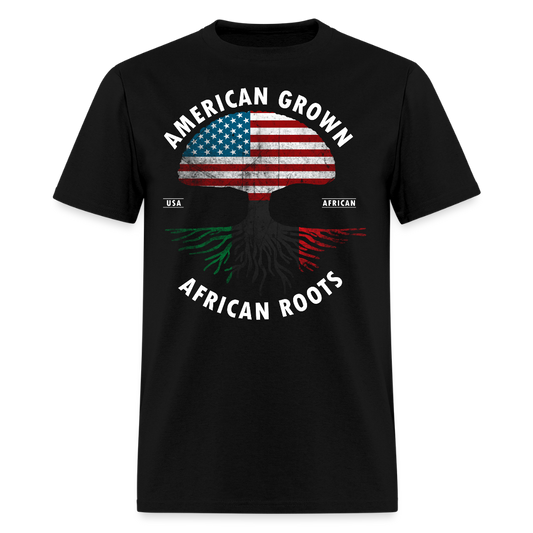 American Grown African Roots T-Shirt - black
