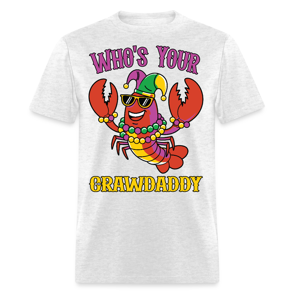 Crawfish Boil Party Outfit Who’s Your Crawdaddy Mardi Gras T-shirt - light heather gray