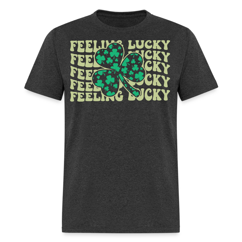 Feeling Lucky Irish Clover T-shirt - heather black