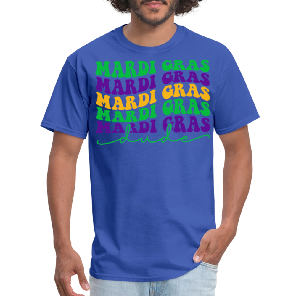 Retro-style Mardi Gras Shirt New Orleans Festival T-shirt - royal blue