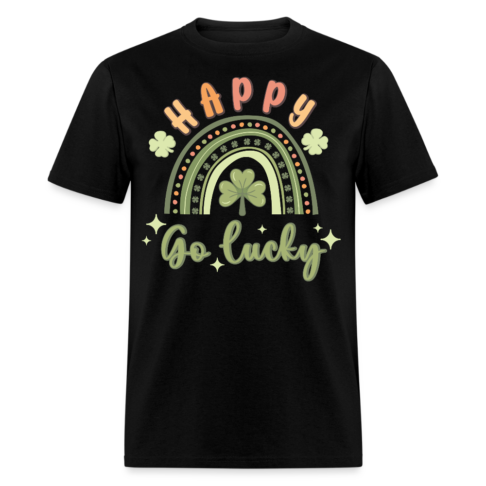 St Patrick’s Day Lucky Charm Tee Irish Shamrock Rainbow T-shirt - black