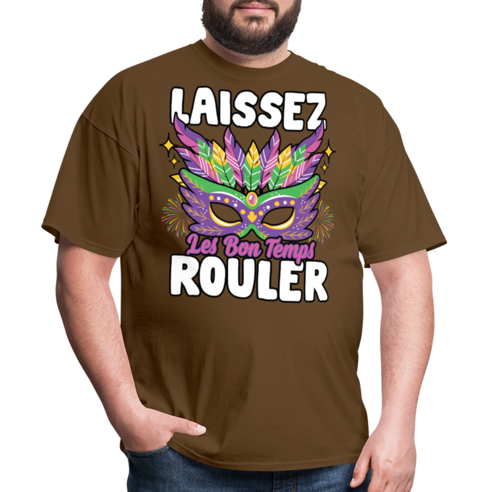 Mardi Gras Party Tee Laissez Les Bon Temps Roule T-shirt - brown