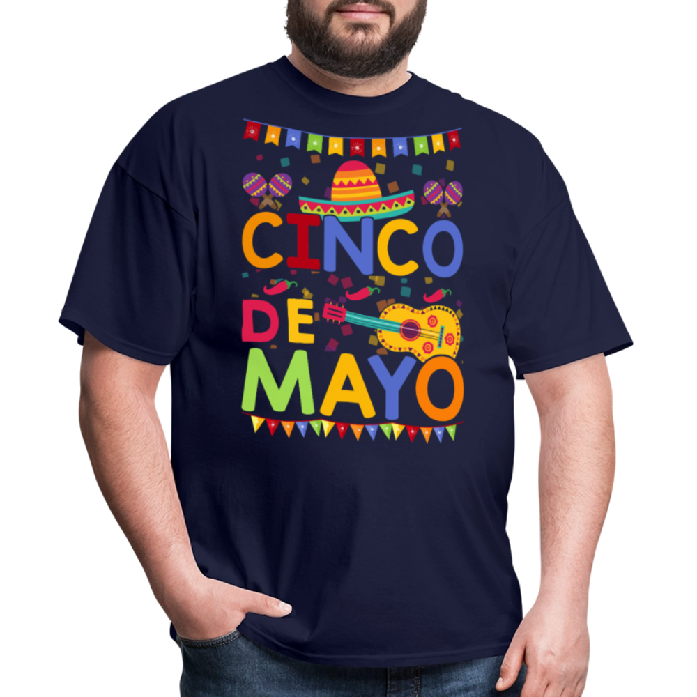 Festive Mexican Party Outfit For Cinco De Mayo T-shirt - navy