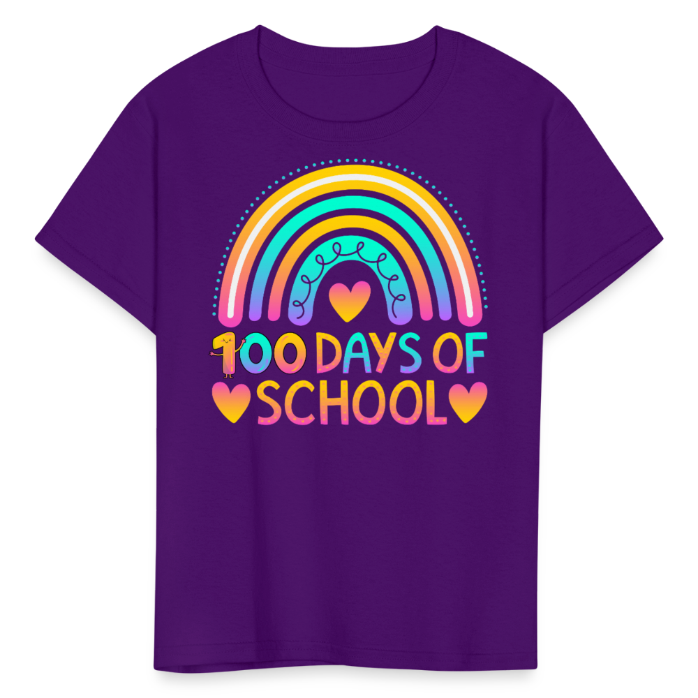 Rainbow 100 Days of School Kids' T-Shirt - purple