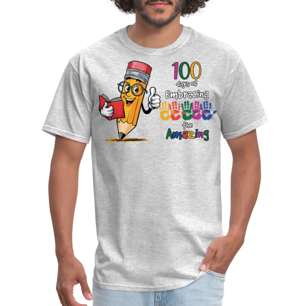 100 Days Of Embracing Learning Tee Back To School Teacher Gifts T-shirt - heather gray