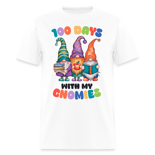 Cute Gnome 100 Days of Learning Shirt Teacher Appreciation Gnome T-Shirt - white