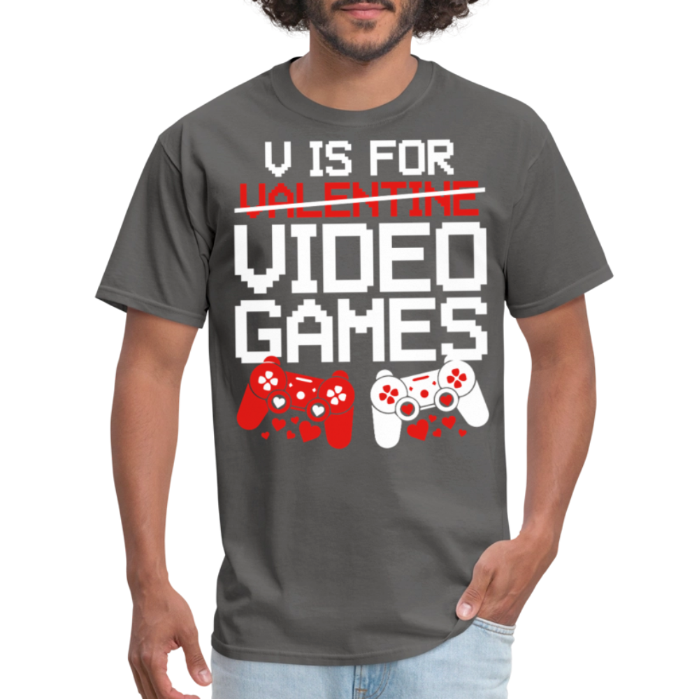 Valentine’s Day Gifts For Gamers Funny Gaming Couple Matching T-shirt - charcoal