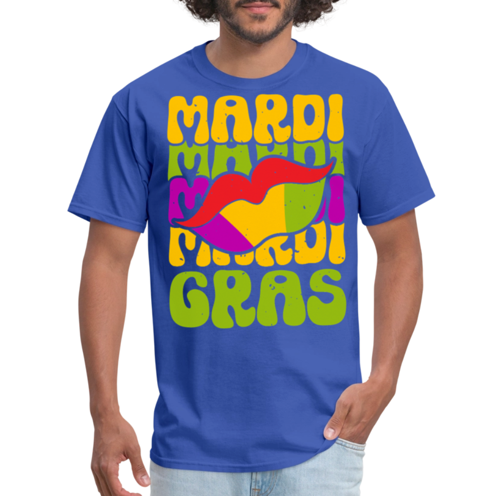 New Orleans Carnival Funny Mardi Gras Lips T-shirt - royal blue