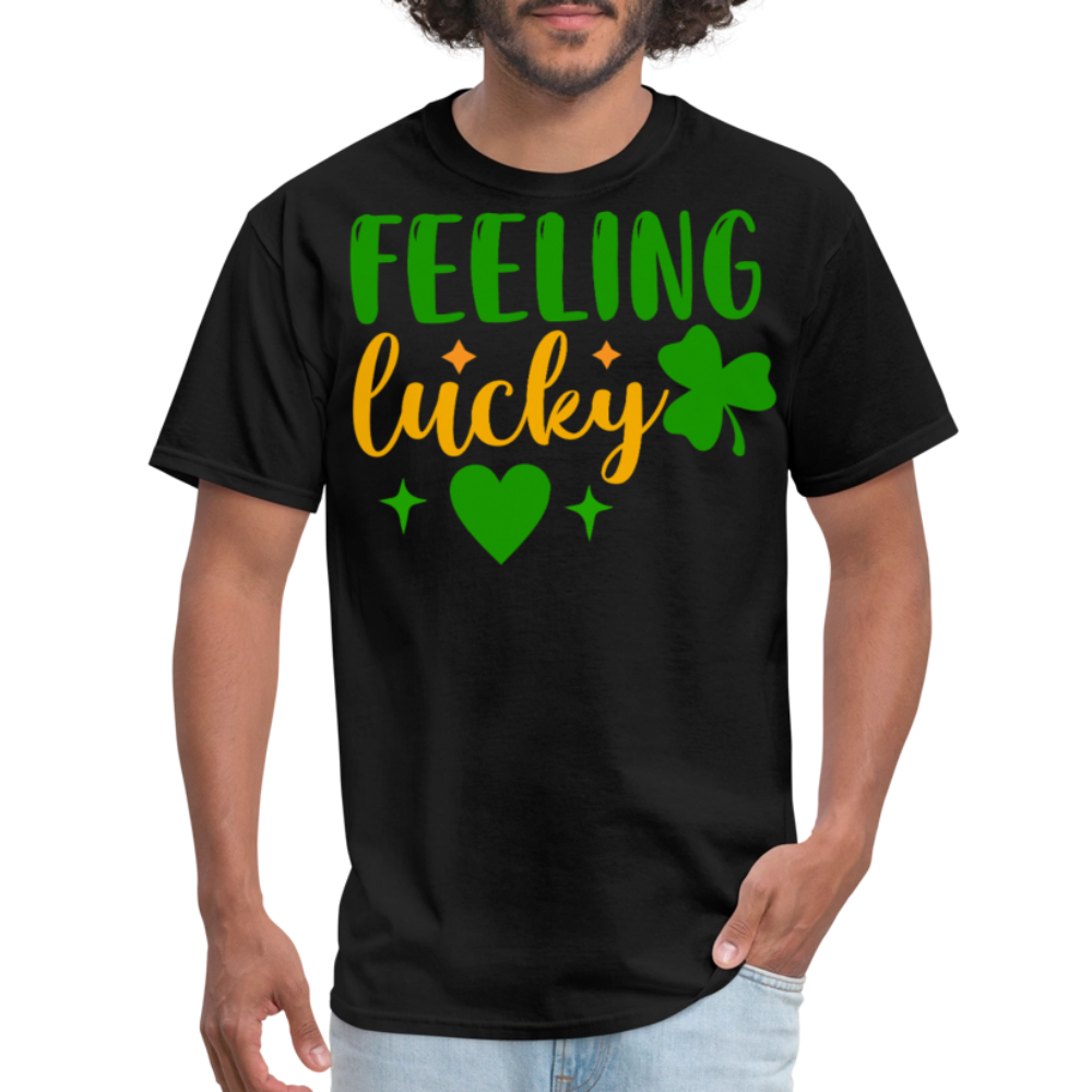 Feeling Lucky Shamrock Tee For Irish Celebrations T-shirt - black