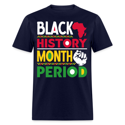 Black pride Fist Graphic Tee Black History Month Celebration T-shirt - navy