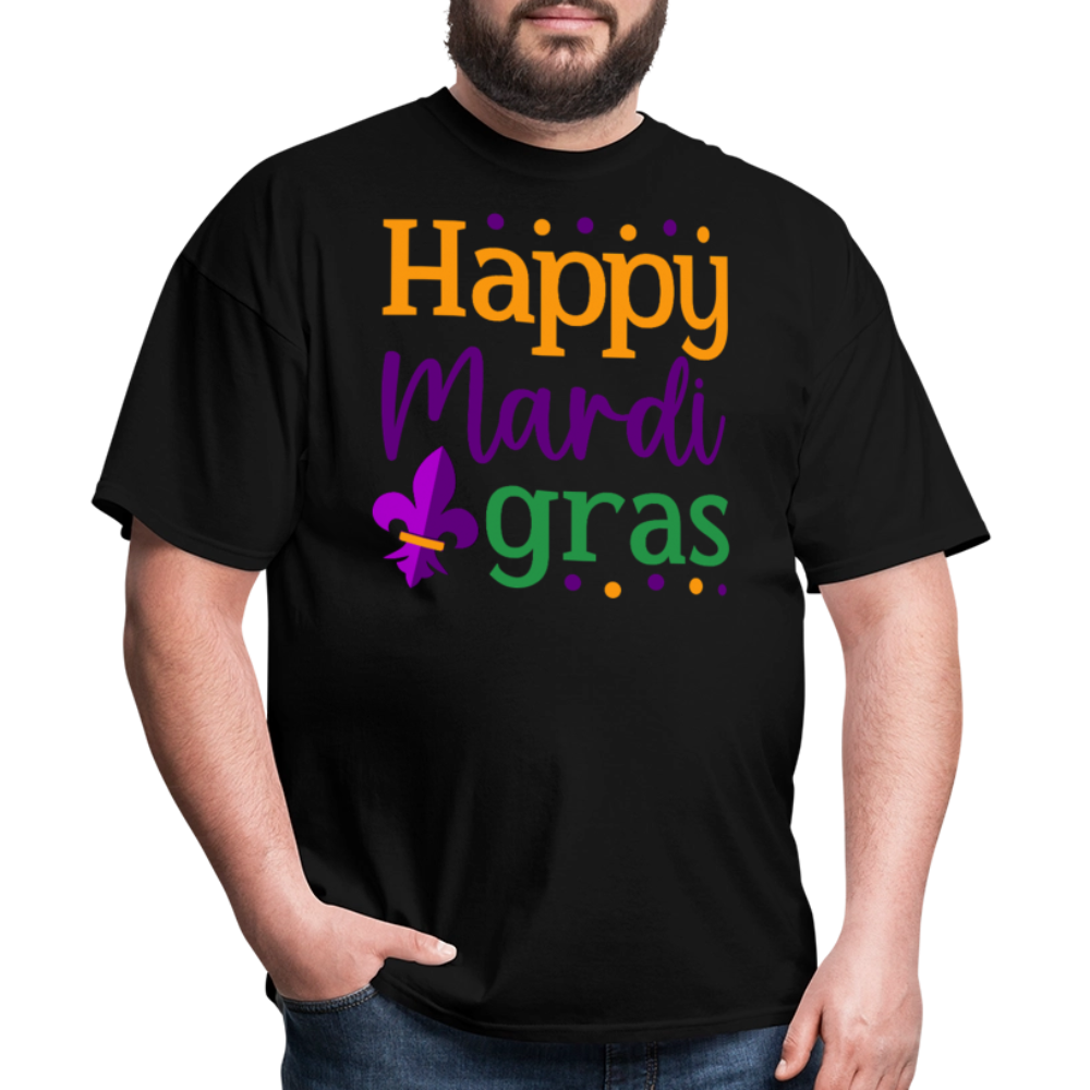 Colorful Mardi Gras Parade Tee Happy Mardi Gras T-shirt - black