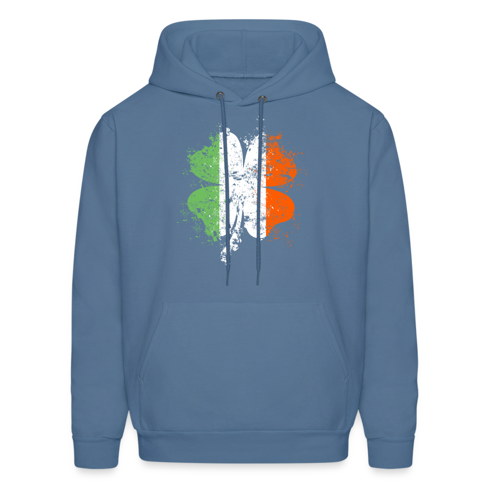 Irish Distressed Shamrock ST Patrick's Day Men's Hoodie - denim blue