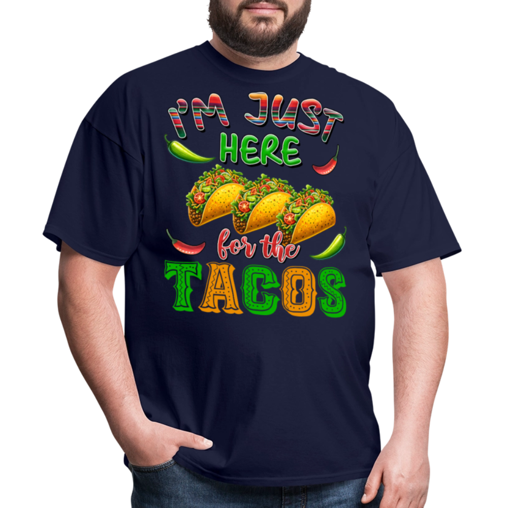 Mexican Food Graphic Tee For Taco Lovers Funny Tacos T-shirt - navy