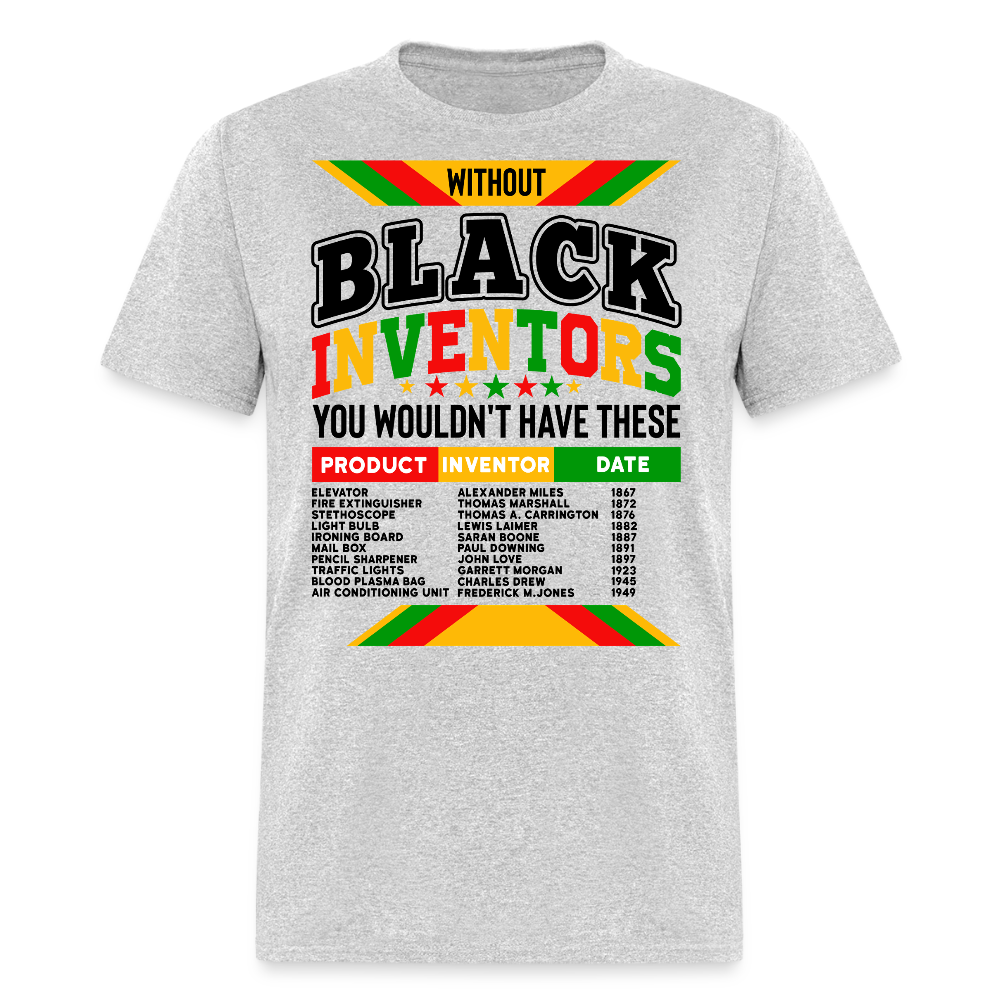 Black Inventor Tribute Graphic Tee Celebrating Black Innovators T-shirt - heather gray