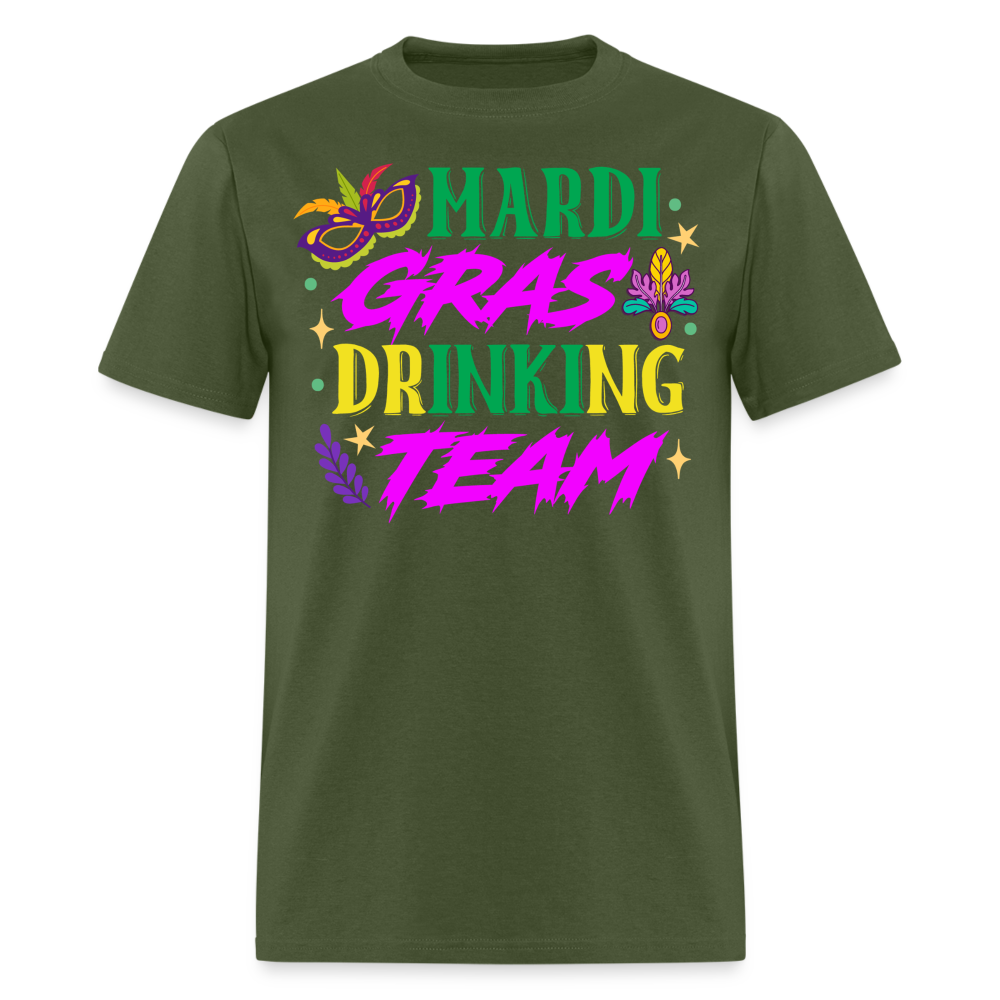 Funny Mardi Gras Party Tee Mardi Gras Drinking Team T-shirt - military green