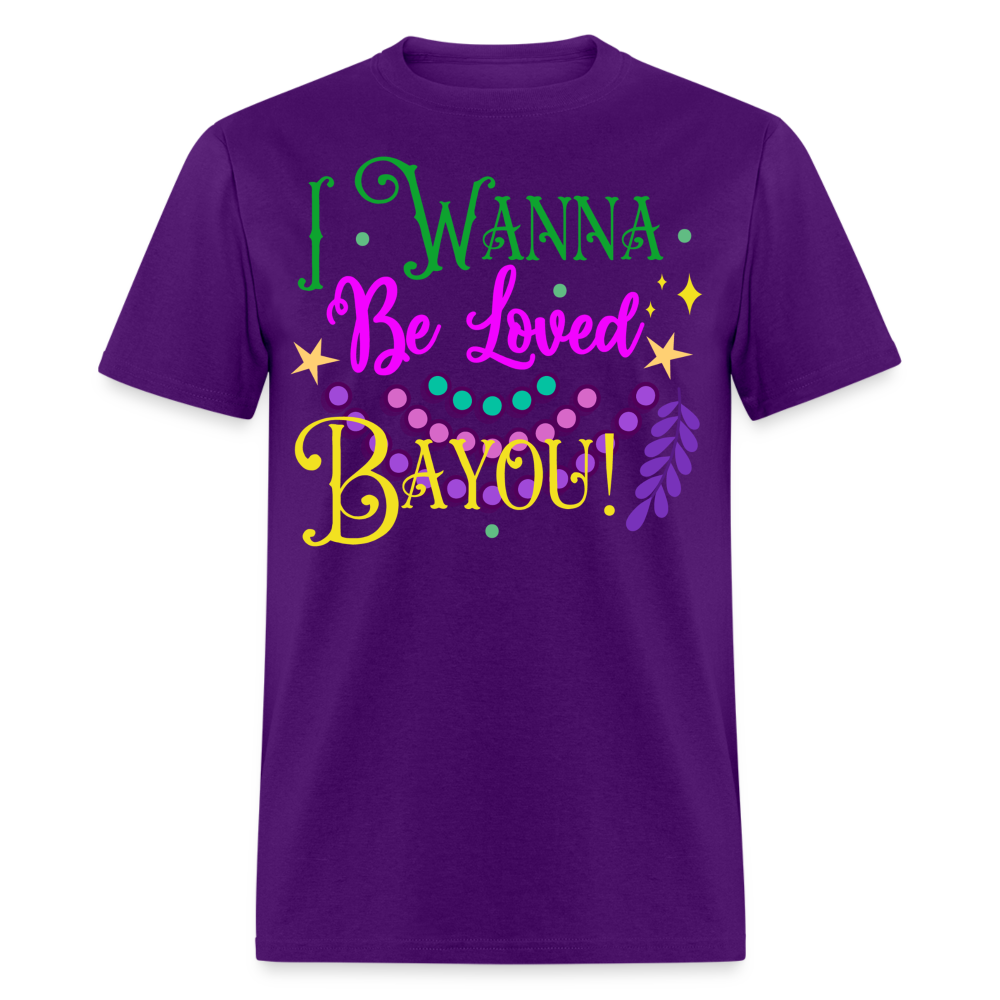 Louisiana-themed Graphic Tee I Wanna Be Loved Bayou T-shirt - purple