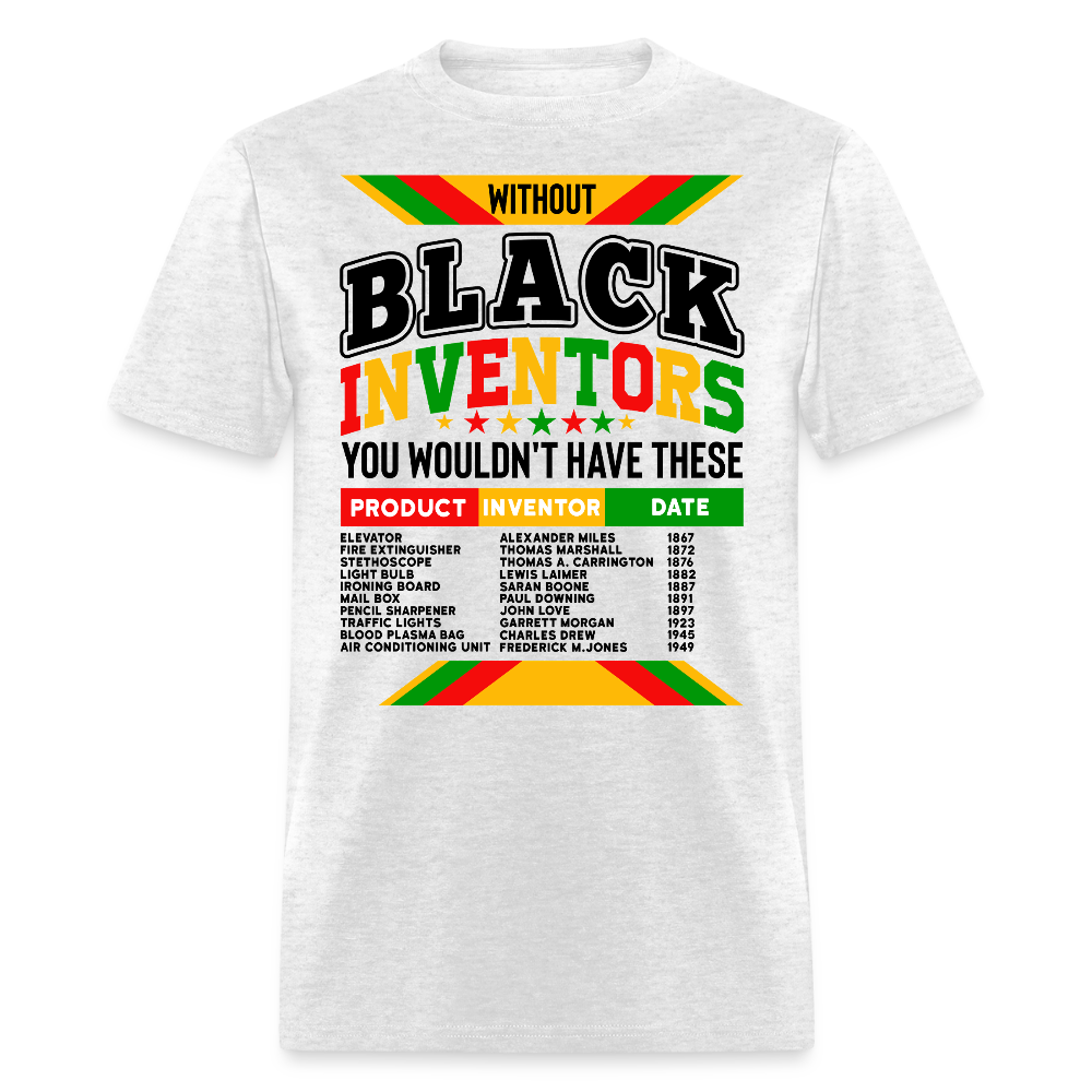 Black Inventor Tribute Graphic Tee Celebrating Black Innovators T-shirt - light heather gray