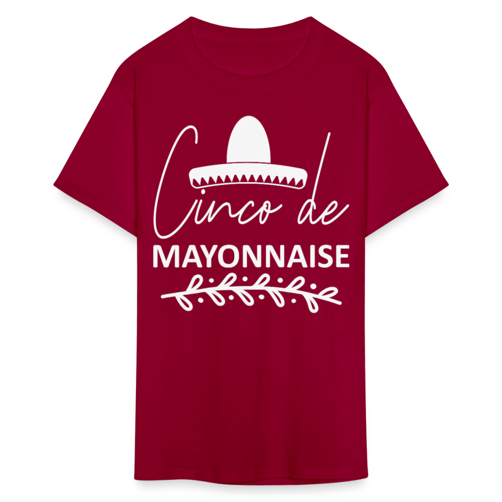 Funny Cinco De Mayo Shirt For Men Women Cinco de Mayonnaise T-shirt - dark red