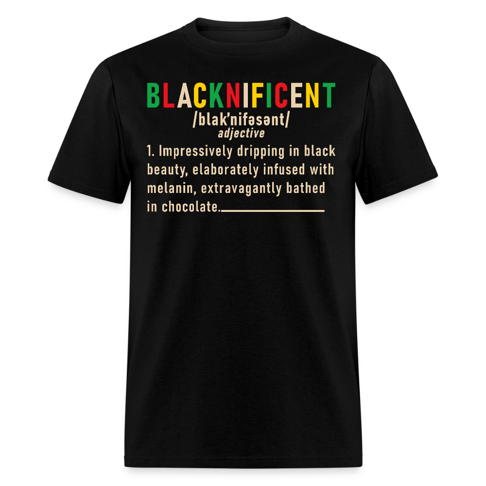 Blacknificent Definition Afrocentric Empowerment T-shirt - black