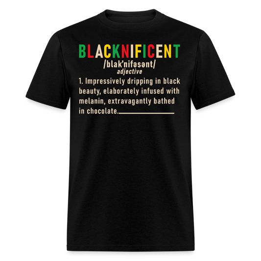 Blacknificent Definition Afrocentric Empowerment T-shirt - black