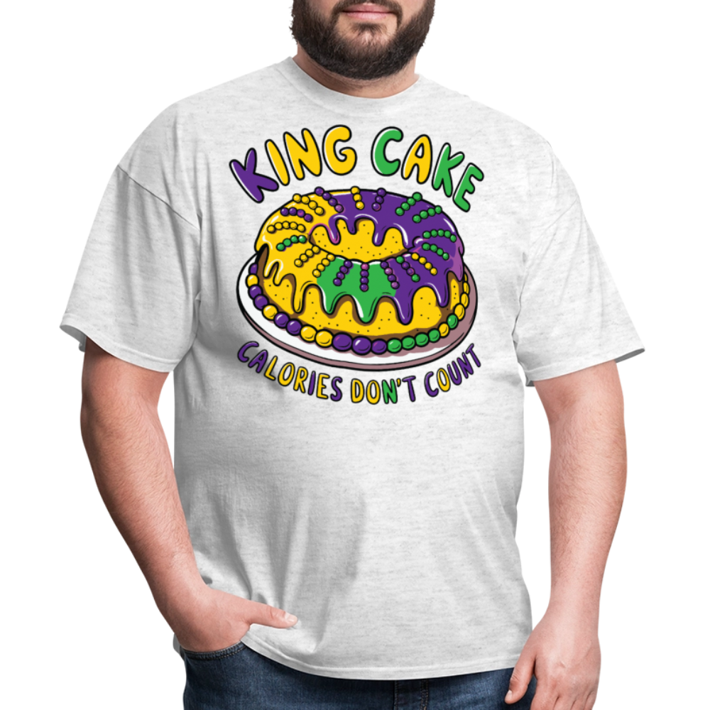 Fat Tuesday Celebration Mardi Gras King Cake T-shirt - light heather gray